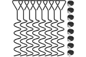ZOOMSTER Trampoline Stake Anchor Corkscrew Shape Steel Stakes Anchor Kit Spiral Ground Anchors Trampoline Part 8 Pack (Black)