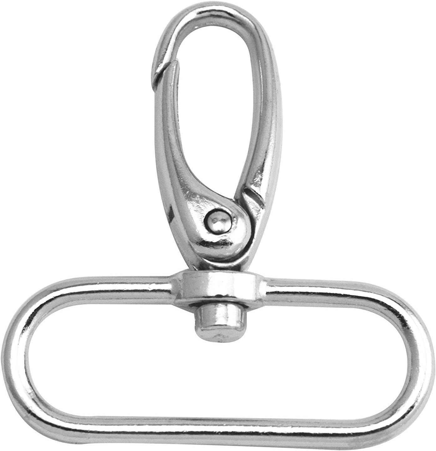 Wuuycoky Silvery 1.5" Inner Diameter Oval Ring Olive Buckle Lobster Clasps Swivel Snap Hooks Pack of 10