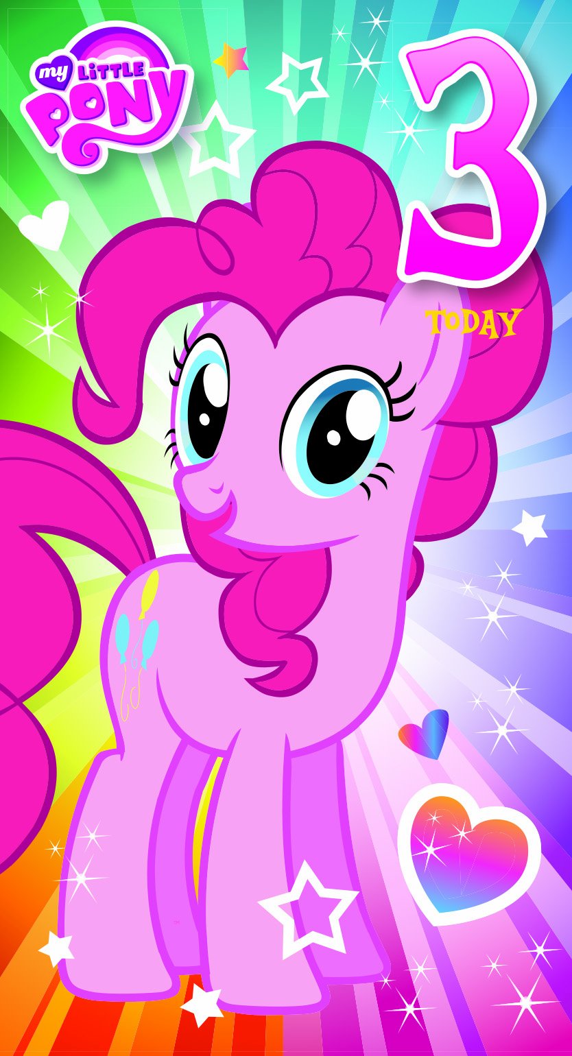 My Little Pony MP010 "Happy 3rd Birthday, Hope It's The Best Birthday Ever!" Greeting Card