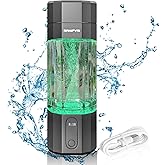 RAMIFYAI New Upgrade 10000PPB Hydrogen Water Bottle SPE/PEM Technology Seven Colorful Light Double Anti-Slip and Leak-Proof Hydrogen Water Generator with LCD Display (H80 Gray)