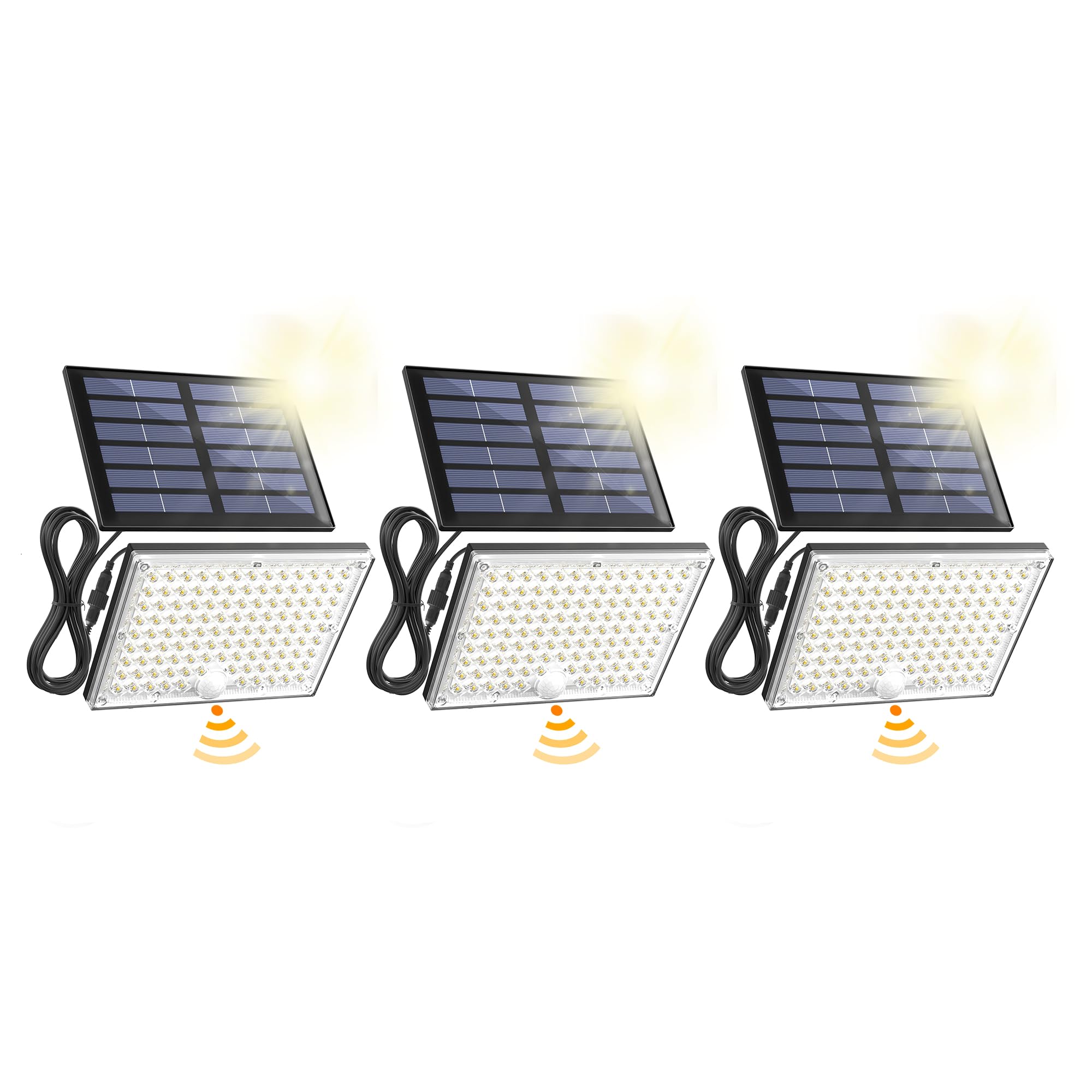 Photo 1 of SUPERDANNY Solar Outside Lights with 113 Bright LEDs 7000K, Motion Sensor Outdoor Flood Lights Dusk to Dawn with 16ft Cable IP65 Waterproof, Security Light for Garden Barn Porch 3 Pack