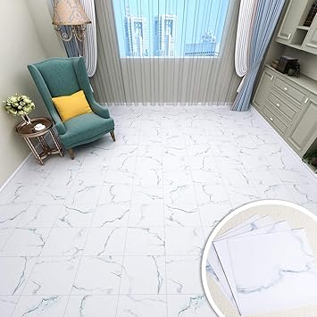Veelike 4 Pcs 11 8 X 11 8 Marble White Flooring Peel And Stick Tiles Waterproof Self Adhesive Vinyl Floor Sticker Wall Backsplash Tiles Wall Decals For Bathroom Bedroom Kitchen Living Room Amazon In Home