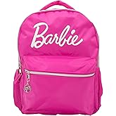 AI ACCESSORY INNOVATIONS Barbie Backpack for Girls, Bookbag with Adjustable Shoulder Straps & Padded Back, Barbie Pink 16 Inch Schoolbag with Raised Embroidered Logo, Durable School Bag for Kids