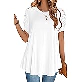 Afibi Womens Short Sleeve Cold Shoulder Summer Basic Tee Tops Shirts