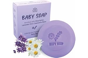 Relaxcation MADE IN USA LAVENDER & CHAMOMILE BABY Soap Bar for KIDS with Lavender Essential Oils, Organic Chamomile Water, and Shea Butter - Naturally Cold Processed in the USA