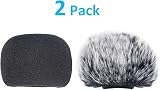 YOUSHARES DR05X Windscreen Foam & Furry Muff 2 Pack for DR-05X Recorder view 2