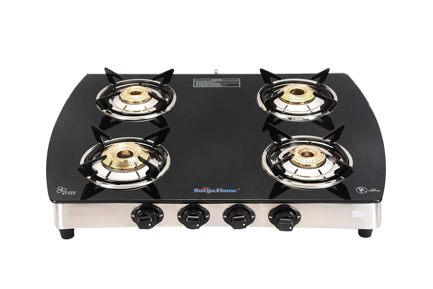 Buy SuryaFlame LPG Gas Stove 4B Curve SS NA ISI, CE & PCRA certified