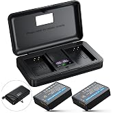 LP-E10 Battery 2-Pack 1600mAh and Digital Display Dual USB Charger for Canon LP E10,EOS Rebel T7 T6 T5 T3 T100,Kiss X50 X70 X80 X90,EOS 1100D 1200D 1300D 1500D 2000D 3000D 4000D Digital Cameras