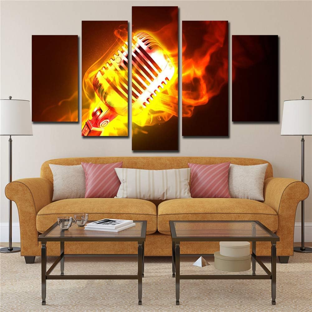 YXWLKG 5 Fotos Lona Sala de Estar Imágenes Pintura Arte de la Pared 5