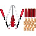 Double Lever Hand Corker – For Standard Wine, Belgian Beer, and Synthetic Plastic Corks, AXPTECH Wine Corker Tool with 50 Count Wine Corks and 50pcs Shrink Capsules