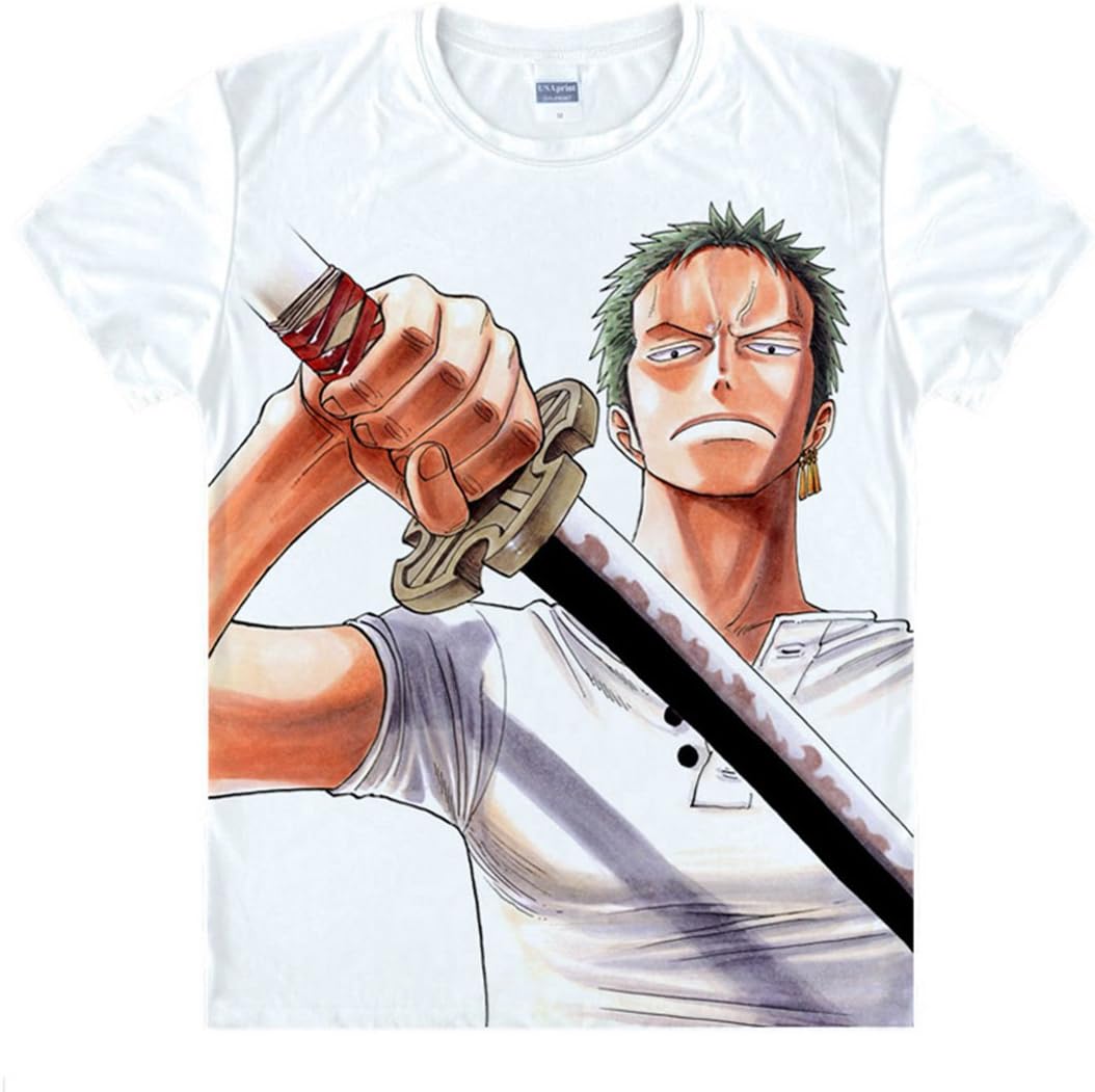 Anime One Piece Roronoa Zoro T-Shirt Summer Printed T-Shirt Tee