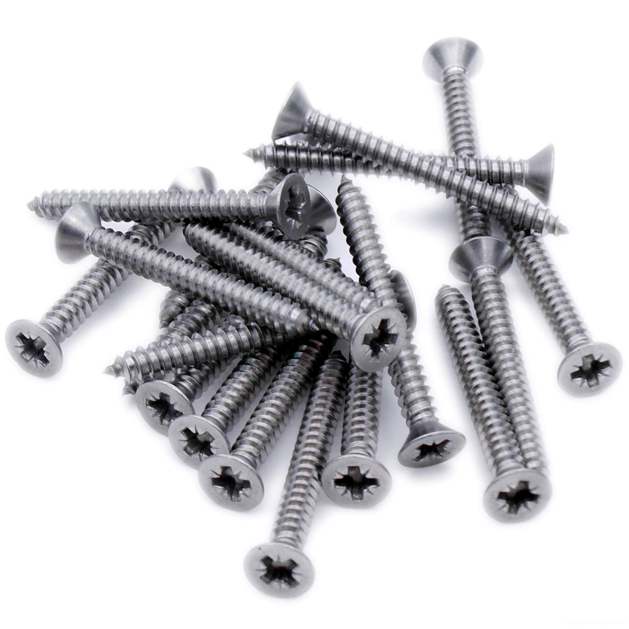 No.2 x 0.25 (2.2mm x 6.5mm) Pozi Countersunk Self-Tapping Screw - Stainless Steel (A2) (Pack of 20)