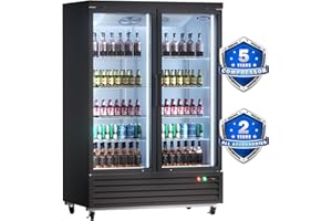 ORIKOOL 54" W Glass Door Beverage Refrigerator 44.7 cu.ft. Commercial Merchandiser Refrigerator ETL DOE