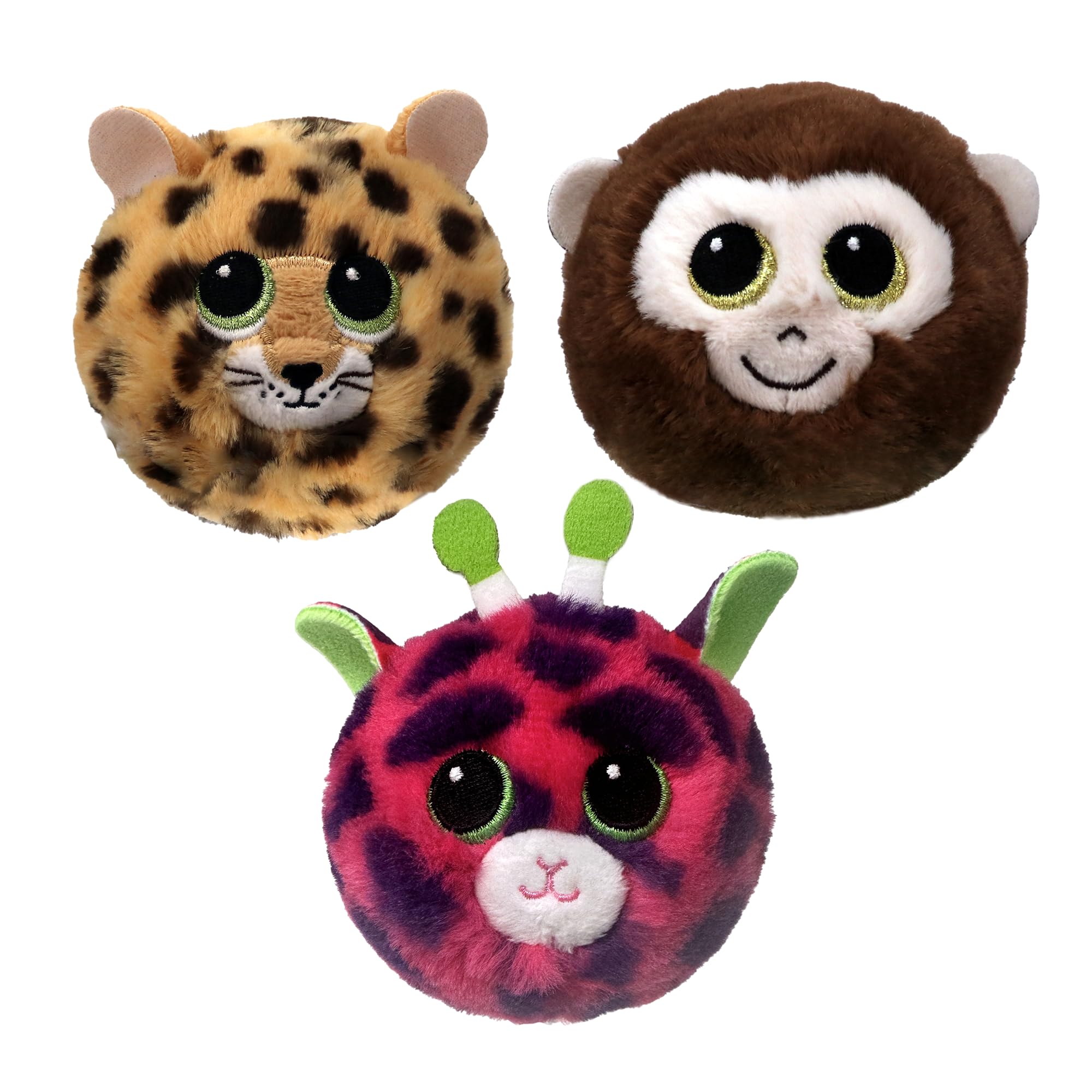 TY Beanie Bouncers 3-Pack – Spots the Leopard, Gilbert the Giraffe & Banana the Monkey – Soft Plush Toys 6 cm – Bouncy Plushies for Kids – Collectible Stuffed Toy Animals – Fun Gift Set