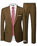 Hihawk Men's 2 Piece Slim Fit Suit with Stretch