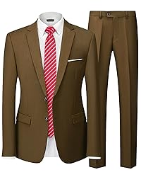 Hihawk Men's 2 Piece Slim Fit Suit with Stretch