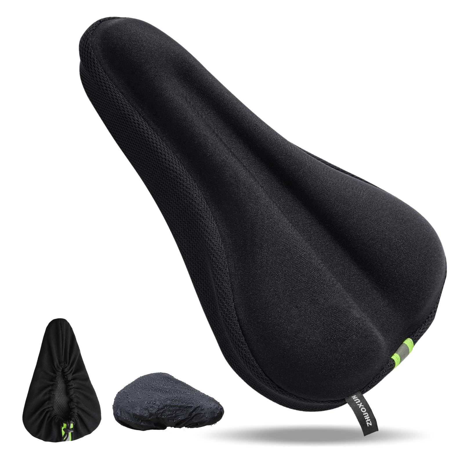 Photo 1 of ZHUOXUN Bike Seat Cushion with high-Density Foam and Gel, Soft and Comfort Bike Seat Cover for Men Women, Bicycle Seat Cushion with Waterproof Cover for Narrow Bike