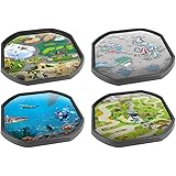 Four Mat Bundle (Alphabet Zoo, Space Station, Underwater World and the Lost World) - Ideal for Tuff Spot Play Tray