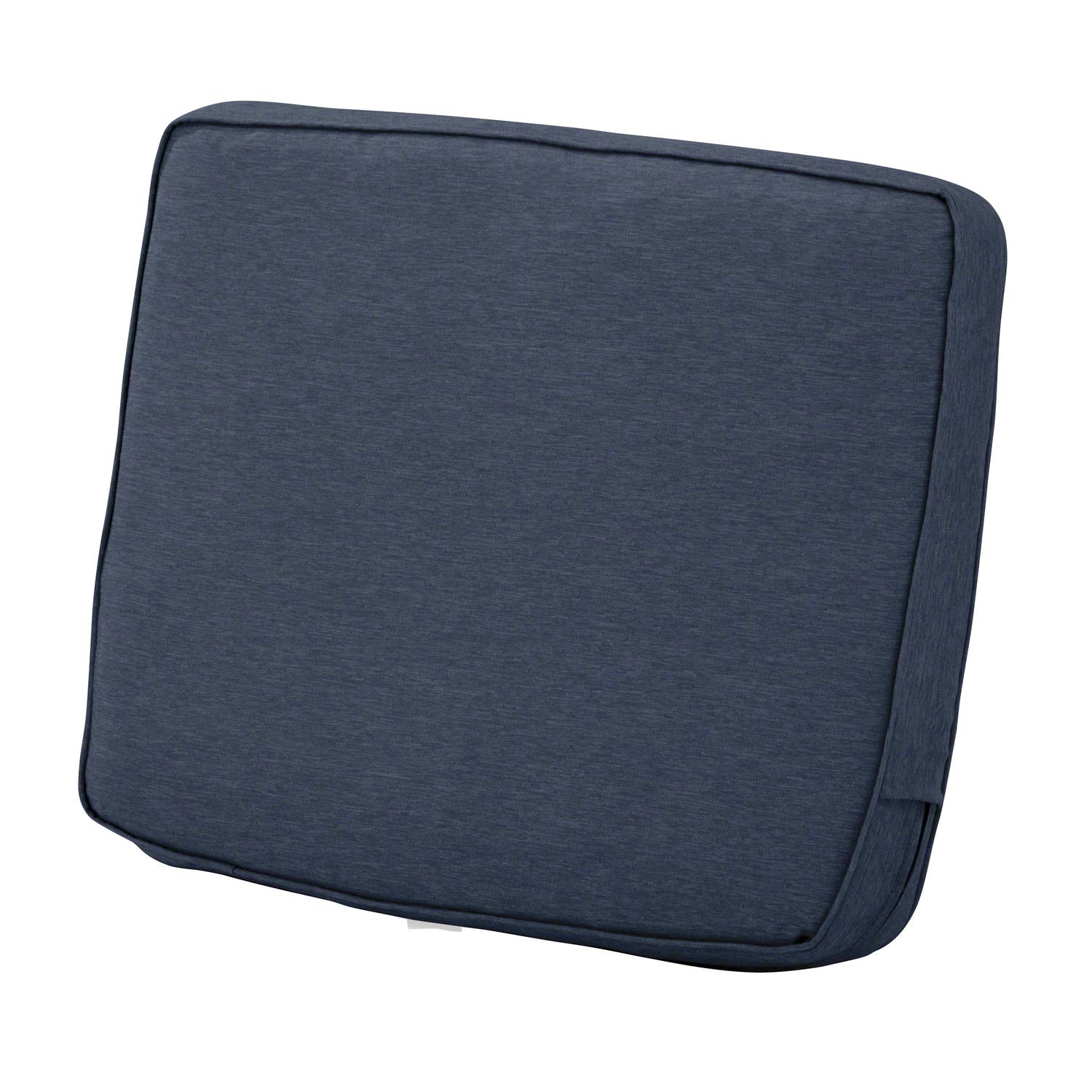 Photo 1 of 1 ct. Classic Accessories Montlake Water-Resistant 19 x 20 x 4 Inch Patio Lounge Back Cushion, Heather Indigo Blue, Outdoor Loveseat Cushions