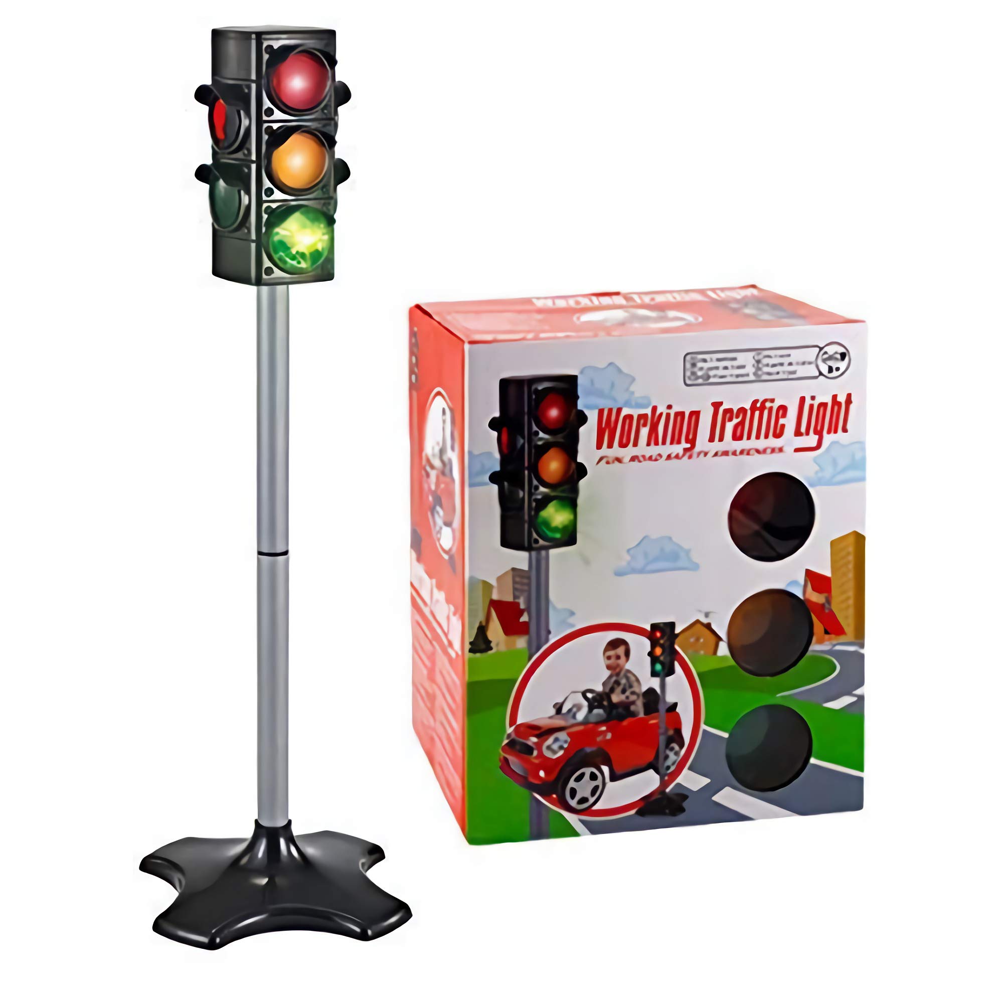 Children Traffic Light Kids Toy Traffic & Crosswalk Signal with Light & Sound - 4 Sided, Over 2 Feet Tall …