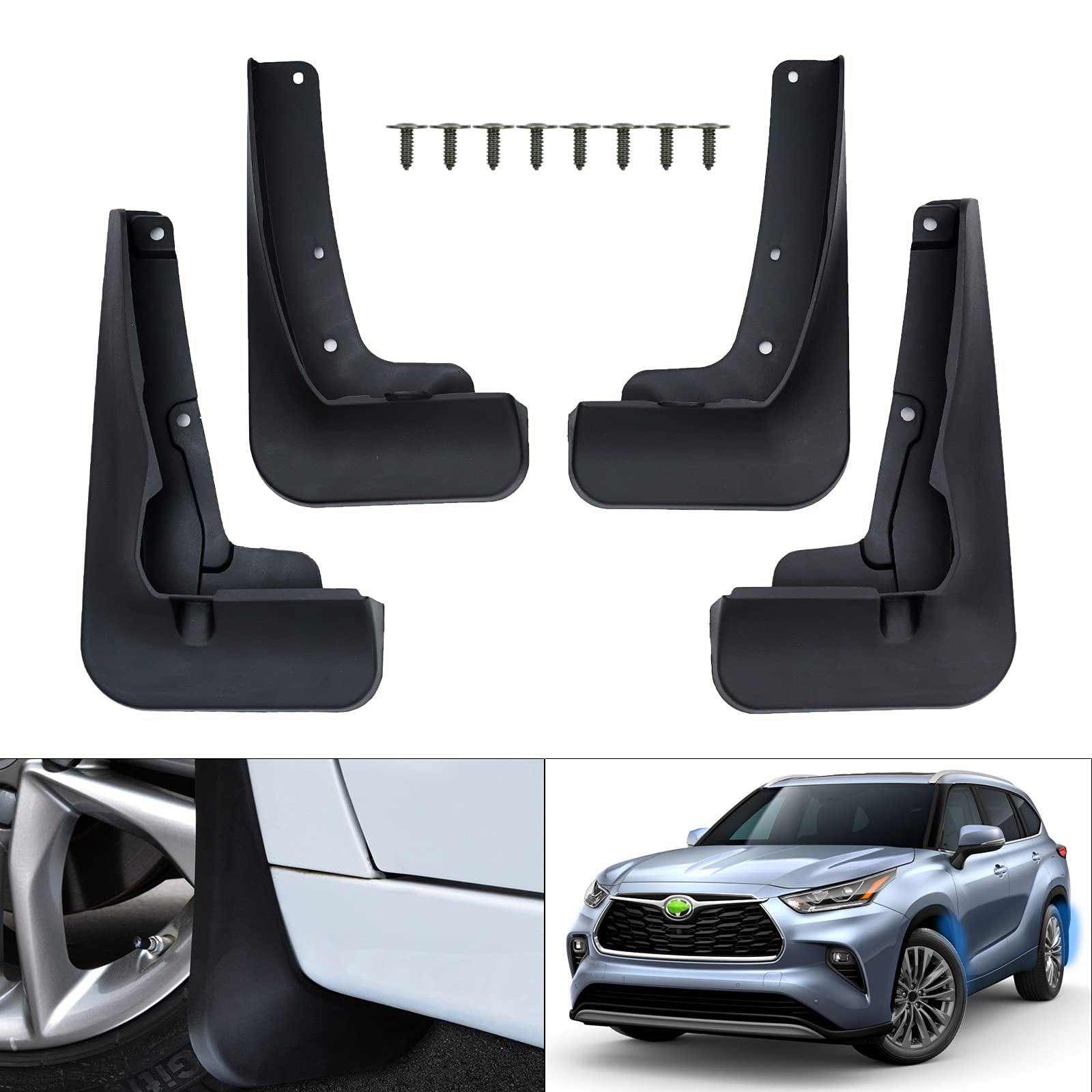 Photo 1 of Autorder Mud Flaps Splash Guards for Toyota Highlander 2020-2025 2026 Accessoreis Mudflap Fender Flares Front and Rear Mud Guard Set 4PCS