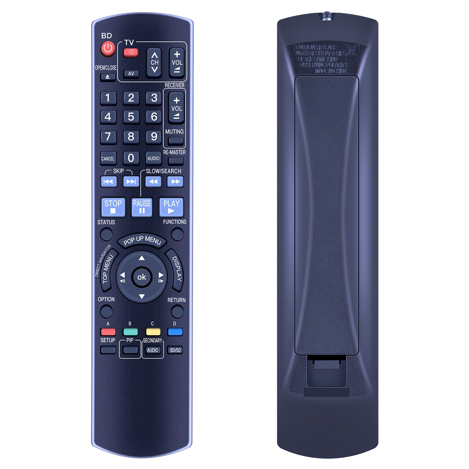 N2QAYB000185 Replacement Remote Control for Panasonic Player Compatible with DMP-BD30EG DMP-BD55 DMP-BD35 DMP-BD30EG-K DMP-BD35EG-K DMP-BD55EG-K DMPBD30EG-K DMPBD35EG-K DMPBD55EG-K