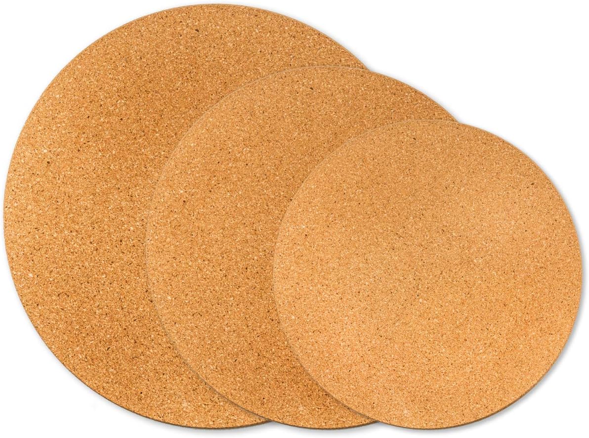Cork Trivets for Hot Dishes 6, 9, 12 Inch Diameter Set of