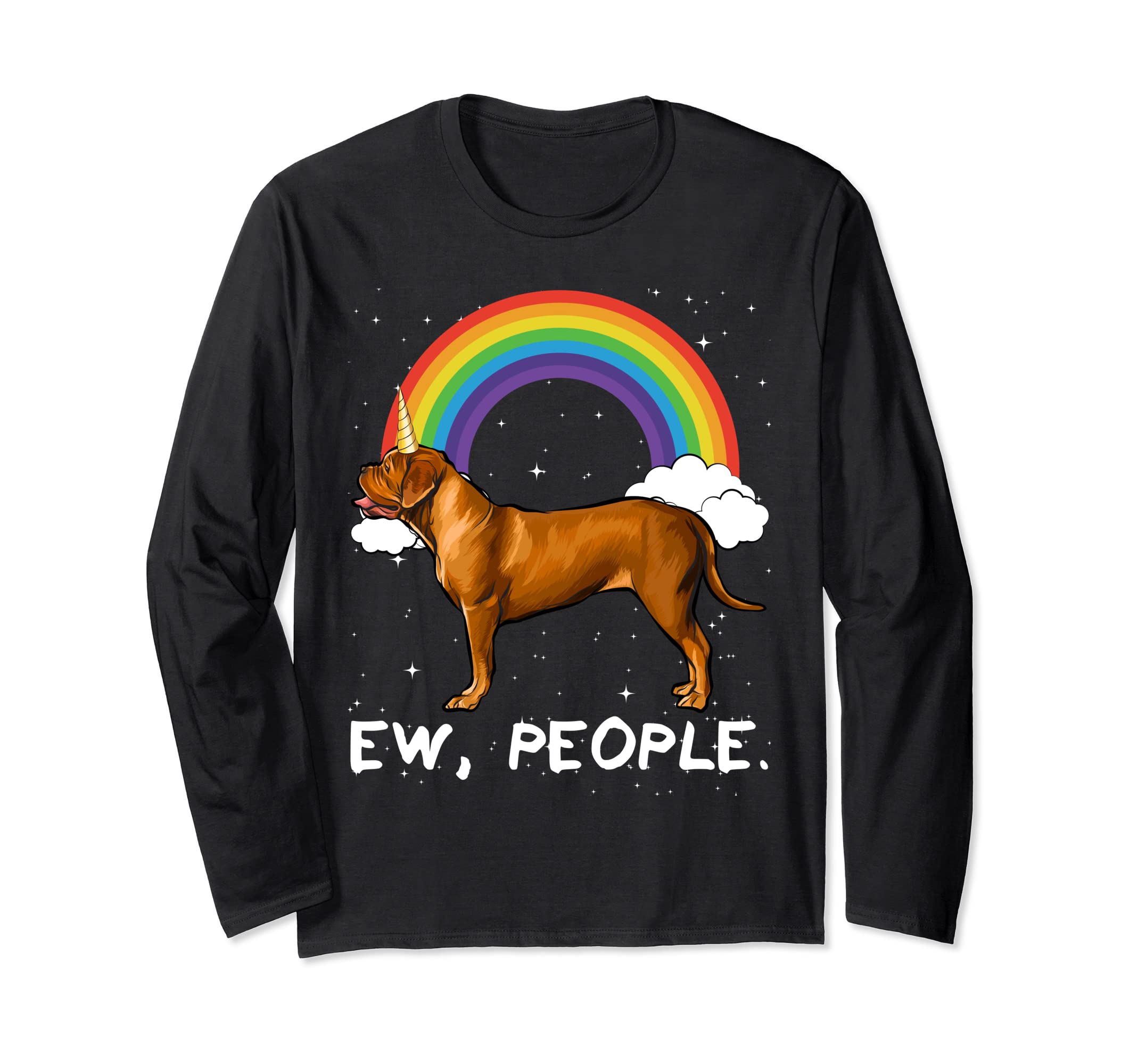 Rainbow Dogues de Bordeaux Ew People Unicorn Dog Long Sleeve T-Shirt