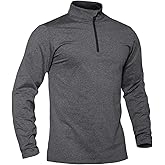 TACVASEN Men's Quarter Zip Pullover Long Sleeve Golf Sweatshirts 1/4 Zip Sweaters Winter Fleece Lined Thermal Shirt