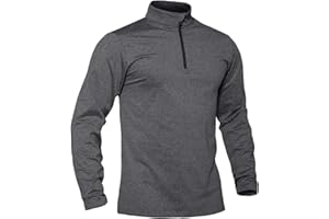 TACVASEN Men's Quarter Zip Pullover Long Sleeve Golf Sweatshirts 1/4 Zip Sweaters Winter Fleece Lined Thermal Shirt