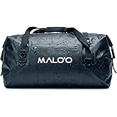 Malo’o Waterproof Dry Duffel, Heavy-Duty Roll Top Waterproof Gear Bag with Shoulder Strap & Molle Loops, Marine Duffel for Kayaking, Boating, Camping, Beach & Travel, Black, 40L
