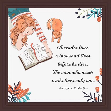 Amazon Co Jp 読書好きの方へのギフトに 7 7インチのタイルアートワーク 読書好きの方への理想的なプレゼント 読書や図書館への理想的なプレゼント 男性または女性への本の虫に触発されたアート 自宅 オフィス クラブの装飾に ホーム キッチン