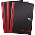 Oxford Black n' Red A5 Notebook, Hardback Casebound, Lined, 192 pages (Pack of 3)