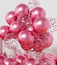 AULE Party Balloons Pack of 42 - Metallic Chrome