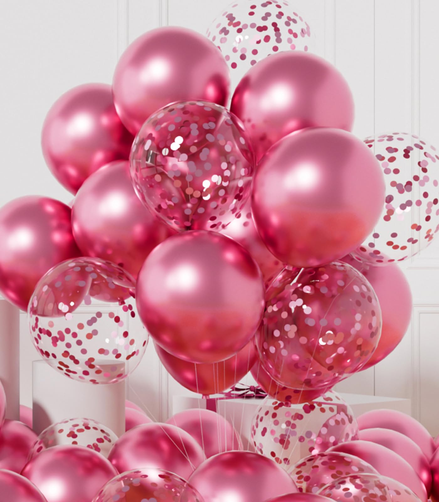 AULE Party Balloons Pack of 42 - Metallic Chrome