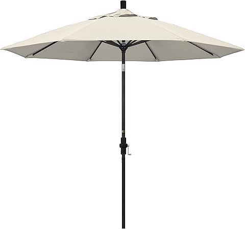 Amazon Com California Umbrella 9 Round Aluminum Market Umbrella Crank Lift Collar Tilt Bronze Pole Antique Beige Olefin Patio Umbrellas Garden Outdoor