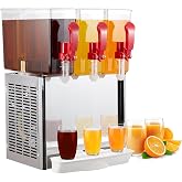 Commercial Beverage Dispenser, Towallmark 3 Tanks 7.93 Gallon 30L Commercial Juice Dispenser, 10 Liter Per Tank, 320W Stainless Steel Food Grade Ice Tea Drink Dispenser with Thermostat Controller