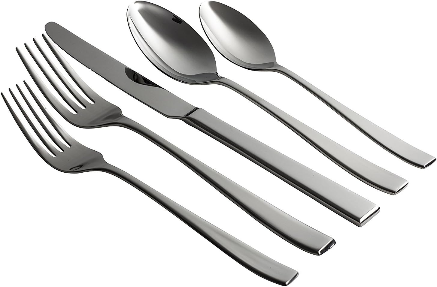 Jaf Gifts 60 Piece Silver Flatware Set With Mirror Finish - Stainless Steel Cutlery Service For 12 With Soup Spoon, Teaspoon, Dinner Knife, Dinner And Salad Fork