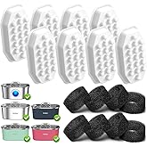 Rellaty Cat Water Fountain Stainless Steel 8 Filters Replacement & 8 Pre-Filter Sponges