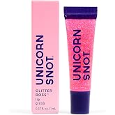 UNICORN SNOT Holographic Glitter Lip Gloss | Sparkly &amp; Shimmer Lips | Vegan &amp; Cruelty Free 0.37 fl oz (Flamingo/Holographic Pink)