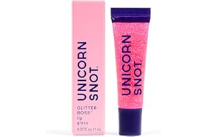 UNICORN SNOT Glitter Lip Gloss - Sparkly Lip Shine - Stocking Stuffers for Women, Gifts for Teen Girls - Vegan & Cruelty-Free Non-Sticky Formula Lip Gloss Glitter Makeup - Holographic Pink (Flamingo)