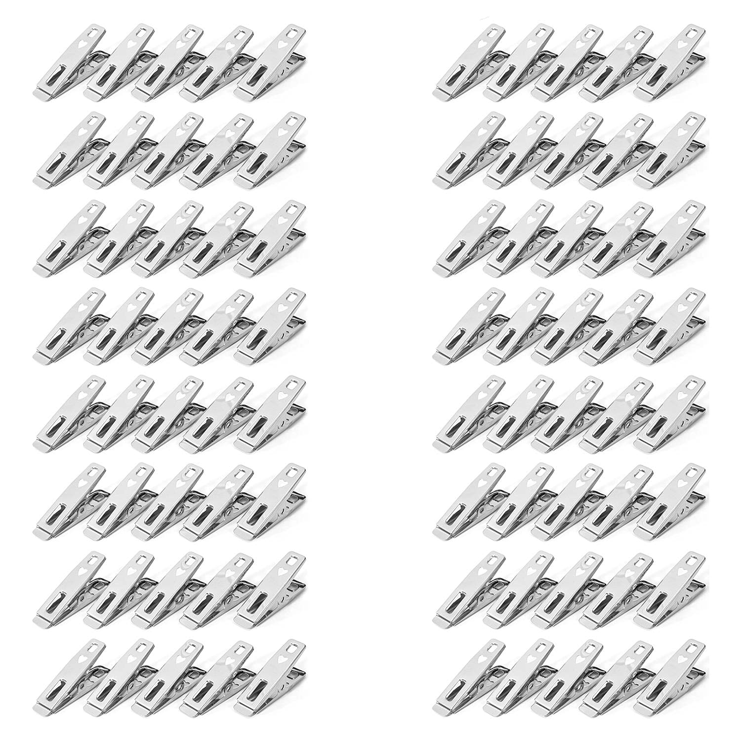 Vinsani ® Laundry Clothes Pegs Stainless Steel Spring-Loaded Metal Clip Strong Grip and Windproof Laundry Pegs Quality Non-Slip Clothes Pins for Home and Garden 4 Packs of 20