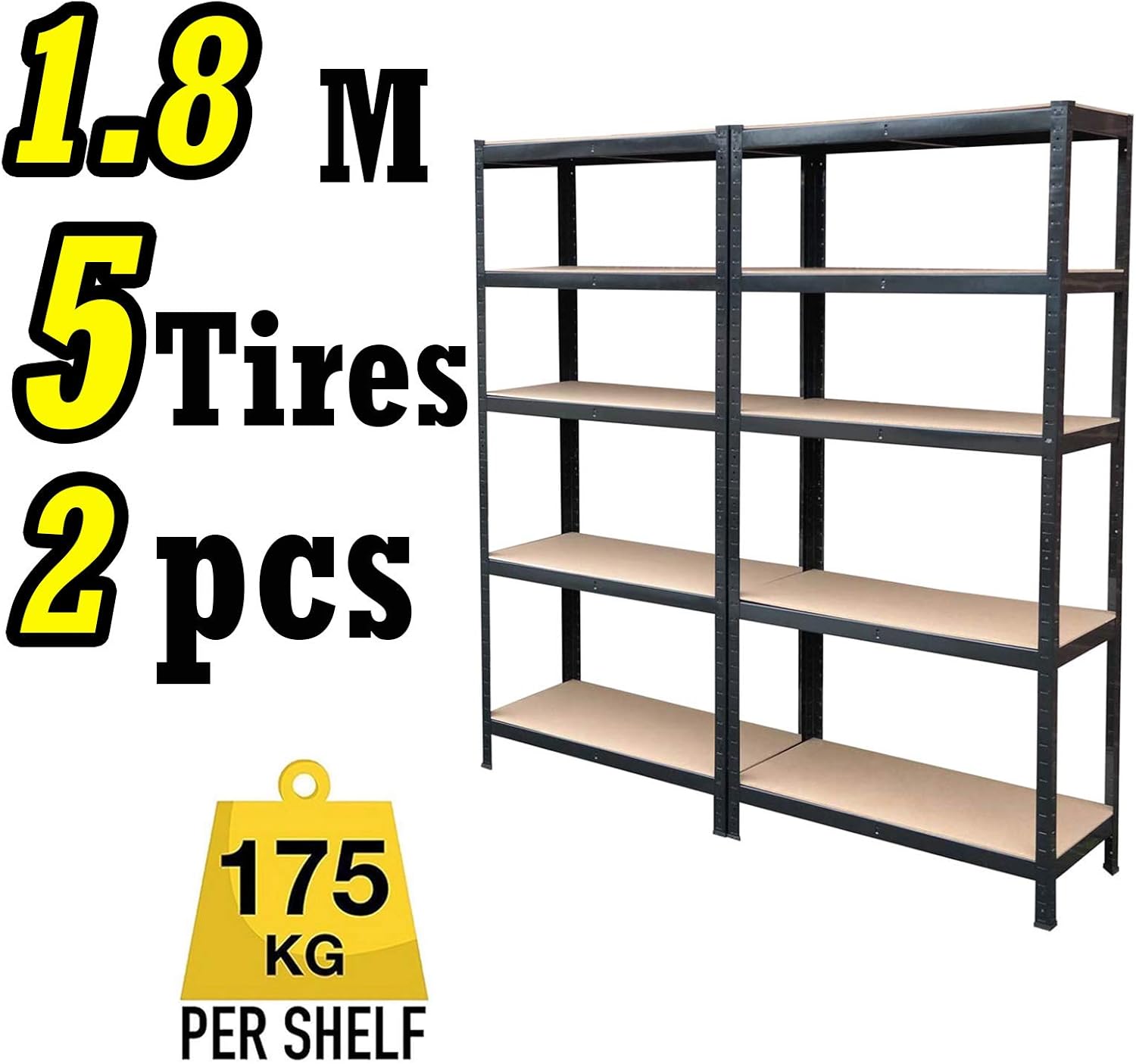 180 X 90 X 40 Total 875 Kilogram 175 Kilogram Per Shelf 1 8 Meter Heavy Duty 5 Shelf Tier Industrial Metal Boltless Garage Workshop Shelving Storage Racking Laundry Storage Organisation Garage Storage Umoonproductions Com