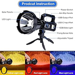 Rechargeable Spotlight Flashlight High Lumens