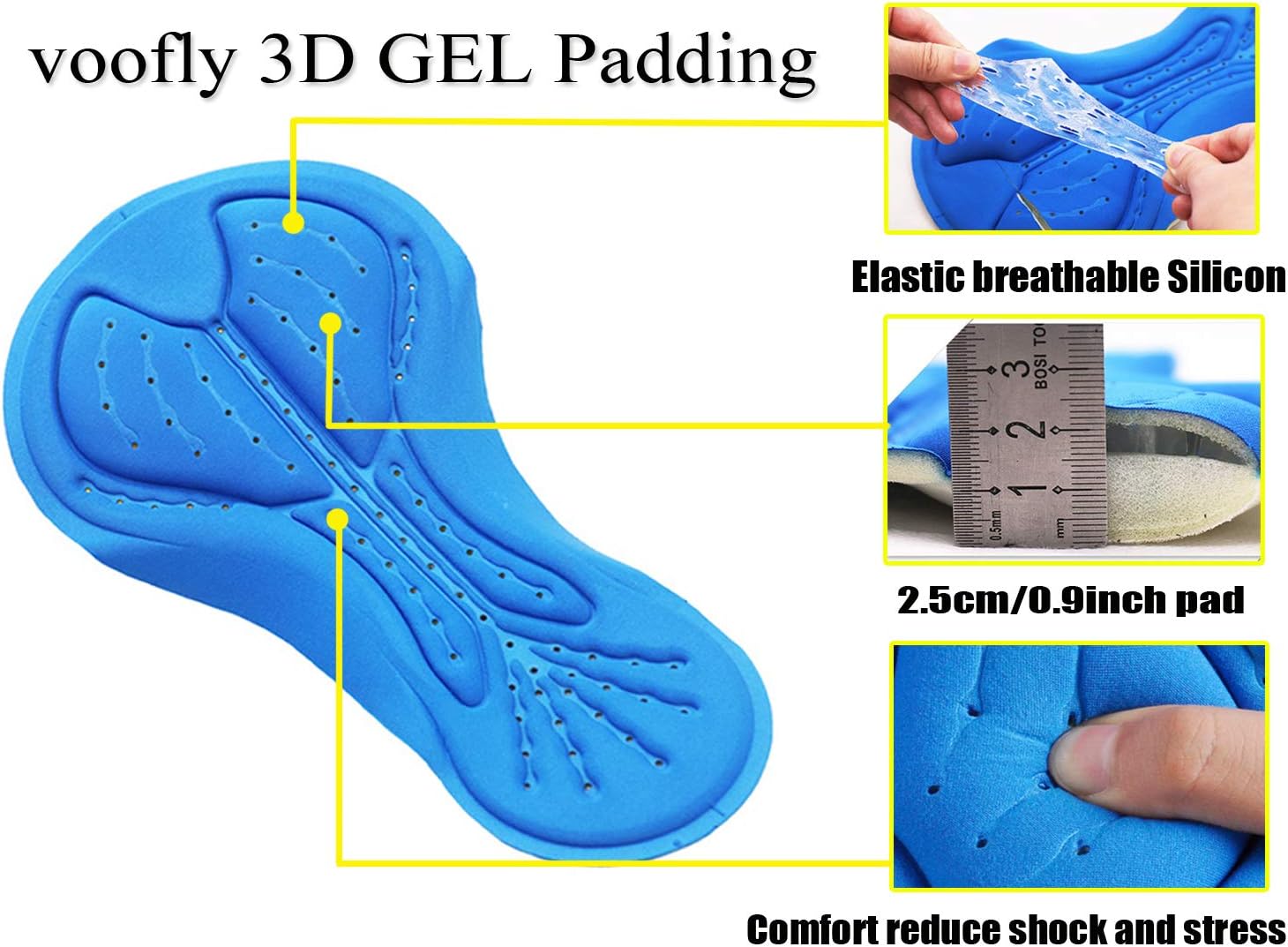Men's Padded Cycling Underwear Gel Bicycle Underpant Lightweight Bike Shorts: Clothing