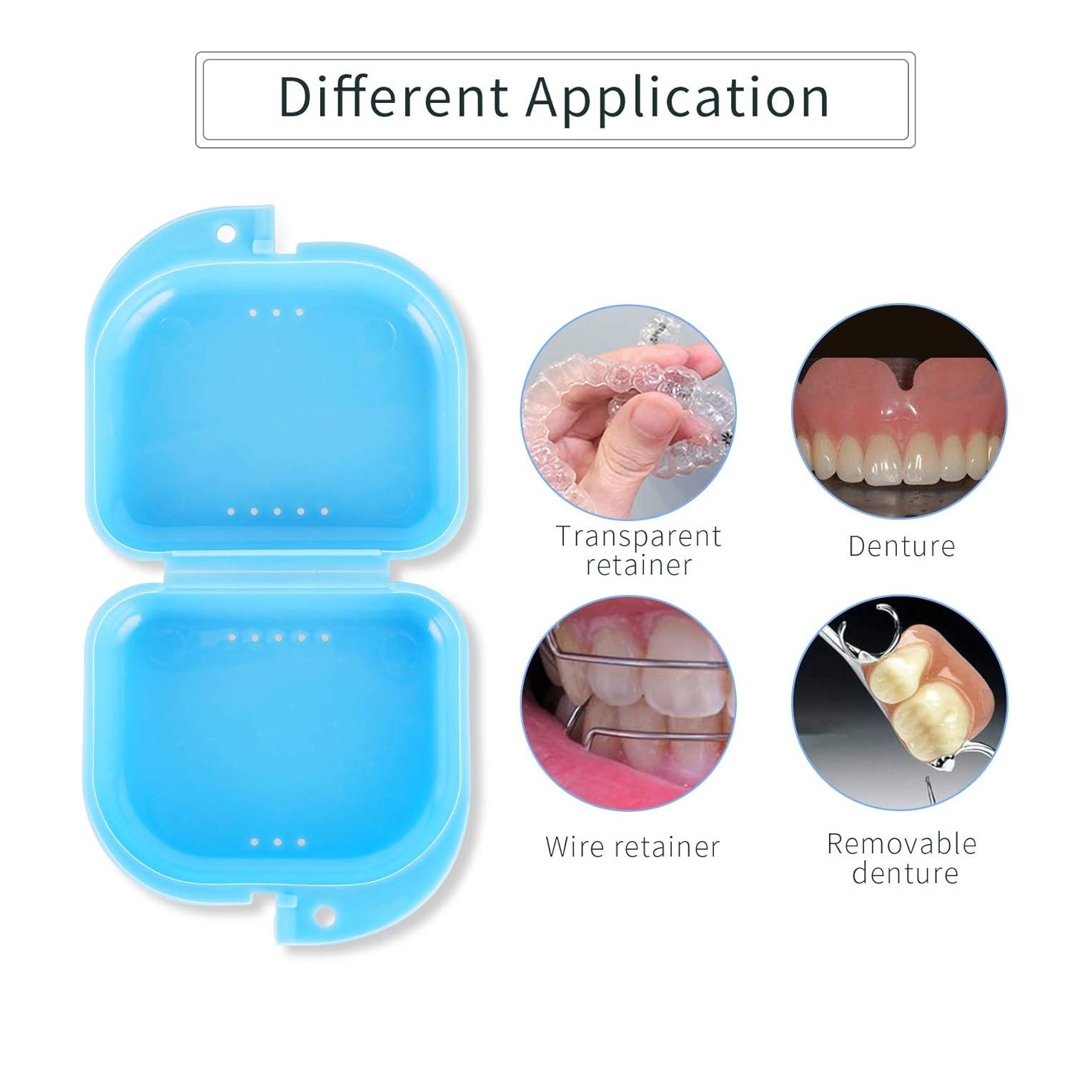 Orthodontic Retainer Case with Random Color, Denture Box Mouthguard Container with Vent Holes, Mouthpiece Aligner Case with Hinged Lid Snaps for Office|Travel|Household - 12 Months Warranty: Beauty