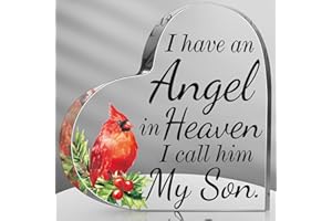 KARENHI Memorial Gift Sympathy Bereavement Gift in Heaven Christmas Memorial Gifts for Loss of Mom/Dad/Son/Husband in Memory of Gift Christmas in Heaven Remembrance Gifts (Son,4 Inch)