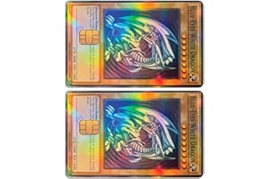 CREATIVE CARD STICKERS 2 Pack Card Stickers, Holographic Anime Blue Eyes Dragon Credit Card Sticker for Small Chip Card, 2 Pcs, Debit Card Skin - Waterproof, Holographic Vinyl Stickers