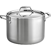 Tramontina Signature Tri-Ply Clad Stainless Steel 8-Quart Stock Pot | Induction-Ready Pasta Pot, Dishwasher-Safe, NSF-Certified, Made in Brazil