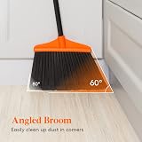 Lifewit Broom 53in Extendable Stainless Pole Indoor Outdoor 13in Head Orange view 4
